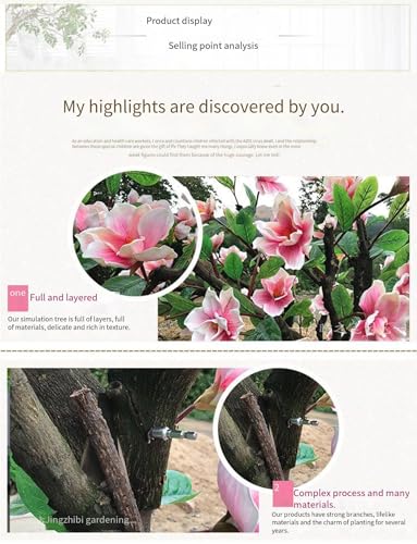 Product: Artificial Trees Outdoor Plants Artificial Magnolia Flower Tree ， Indoor Tall Faux Plant for Home Decor - Fake Magnolia Flower Trees Suitable for Indoor and Outdoor Living(3 * 3m/118 * 118in)
