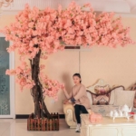 Product: Artificial Cherry Blossom Tree Deep Pink for Indoor Landscaping & Wedding Decorations, Perfect for Indoor/Outdoor Hotel Decoration