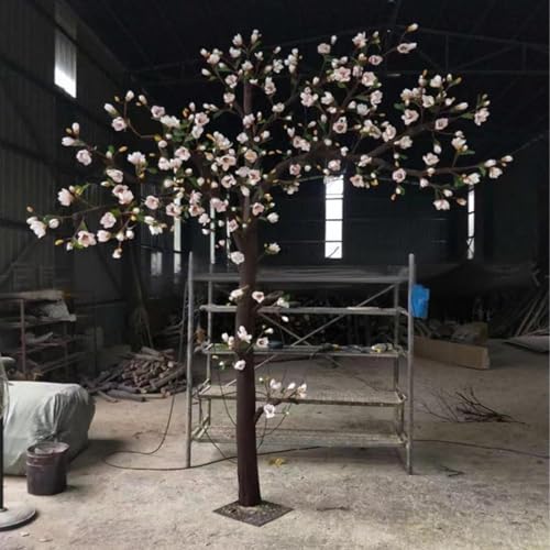 Product: Simulated Magnolia Flowers, Large Artificial Trees and Plants Hotel Interior Living Room Floor-to-Ceiling Window Decoration Floral Customization 6M