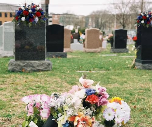 Product: Jucgghk Vivid and Realistic Floral Art Beautiful Patriotic, Memorial Cemetery Saddle Arrangement,Cemetery Flowers,Gravesite Flowers for Headstone Arrangement