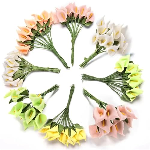 Silky Flower Store Purple Artificial Calla Lily Bouquet, Faux Flower Craft Supplies, Home Decor, 48pcs 2 2 Product: 24/48 pcs Artificial Flower Sweet Fake Flowers Supplies Flowers Bouquet Decor Home Items Cute Flower False Blossom(Purple,48pcs)