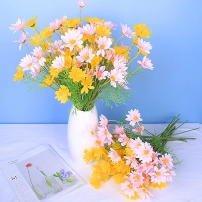 Product: 10 Pcs Artificial Daisy Flowers, Silk Faux Cosmos Chamomile for Home, Garden & Wedding Decoration (50cm)