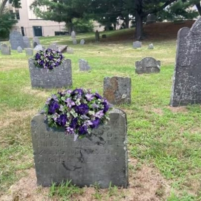 Product: Jucgghk Vivid and Realistic Floral Art 36" Artificial Cemetery Flowers,Realistic Vibrant Grave Flowers, Outdoor Grave Decorations for Headstone(Purple)