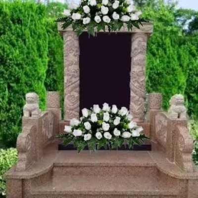Product: Jucgghk Vivid and Realistic Floral Art White Rose Bud Cemetery Saddle and Flower Arrangement Set,Artificial Easter Cemetery Flowers, 1 Saddle and 2 Bouquets for Grave