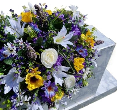 Product: Jucgghk Vivid and Realistic Floral Art Beautiful Grave Flowers, Durable Cemetery Saddle, Cemetery Flowers, Headstone Saddle, Cemetery Arrangement for Grave Tombstone Decorations