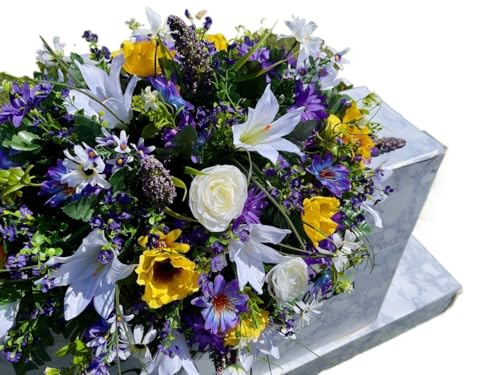 Product: Jucgghk Vivid and Realistic Floral Art Beautiful Grave Flowers, Durable Cemetery Saddle, Cemetery Flowers, Headstone Saddle, Cemetery Arrangement for Grave Tombstone Decorations