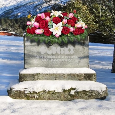 Product: SUHOOKOO Artificial Cemetery Flowers - Headstone Flower Saddle