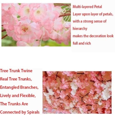 Product: Handmade Light Pink Tree Indoor, Artificial Cherry Blossom Trees, with Blossom Branches, with Natural Wood Trunk and Lifelike Flowers for Home Office Party Wedding Decor,001,1.5 * 1.2m/4.9x3.9ft