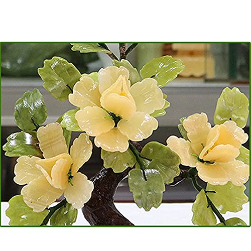 Product: Artificial Tree Artificial Bonsai Flowers Artificial Flowers Jade Potted Plant Peony Flower Decoration for Home Decor Jade Carving Bonsai Artificial Bonsai Tree,Gold