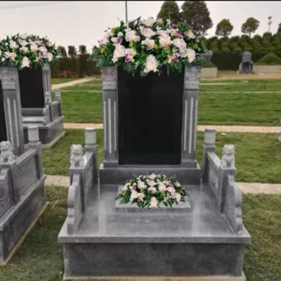 Product: Jucgghk Vivid and Realistic Floral Art White and Purple Cemetery Saddle, Spring and Summer Cemetery Flower Arrangement,Artificial Cemetery Flowers for Headstone