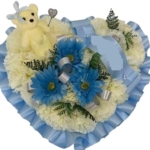 Product: Taozhiyuan Welcome Logo Flowers Lovely Teddy Bear Wreaths, Artificial Wreaths, Suitable for Tombstone Decoration and Condolences(Baby Blue)