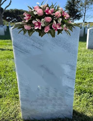 Silky Flower Store Artificial Memorial Flower Saddle, Rose Orchid Cemetery Saddle, Outdoor Headstone Flowers, 32x18x14in 3 3 Product: Jucgghk Vivid and Realistic Floral Art Rose and Orchid Cemetery Saddle,Spring Cemetery Flowers ,Headstone Flowers for Cemetery Outdoor Memorial Day