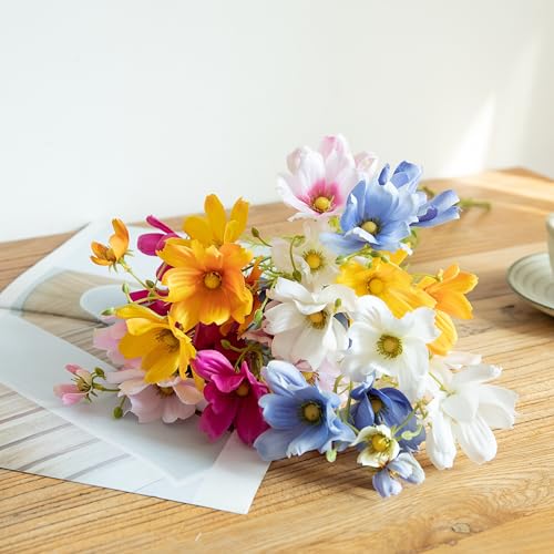 Product: Anna & Alyssa 10 Pcs Artificial Cosmos Silk Flowers - Wedding Bouquets, Table Centerpieces & Party Decorations for Home, Kitchen, Office (Mixed Color)