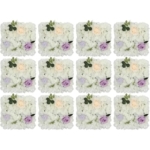 Product: Flower Wall Panels 12 Pcs Flower Wall Panel Backdrop Set Artificial Fabric Floral Decoration for Wedding Birthday Bridal Party Photo