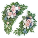 Product: WEIERYUE Artificial Wedding Arch Flowers Kit(Pack of 2) for Wedding Arch, Bridal Shower, Ceremony and Reception Backdrop Decoration (Misty Rose and Navy Blue)