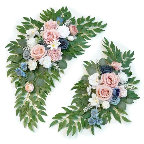 Product: WEIERYUE Artificial Wedding Arch Flowers Kit(Pack of 2) for Wedding Arch, Bridal Shower, Ceremony and Reception Backdrop Decoration (Misty Rose and Navy Blue)