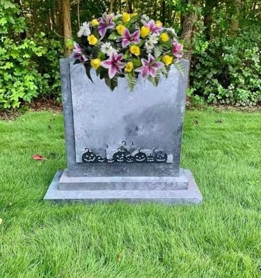 Product: Jucgghk Vivid and Realistic Floral Art Artificial Cemetery Flowers Saddle,Cemetery Grave Decoration Headstone Flower for Outdoor Grave Decorations (Purple White)