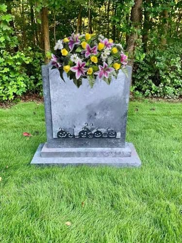 Product: Jucgghk Vivid and Realistic Floral Art Artificial Cemetery Flowers Saddle,Cemetery Grave Decoration Headstone Flower for Outdoor Grave Decorations (Purple White)