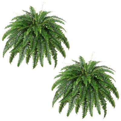 Product: Dkaltm Artificial Boston Fern Bush- Set of 2 Large Artificial Ferns for Outdoors, 45Inch Large Faux Ferns, Suitable for Office & Living Room Decor, 55Branches for Each Bouquet