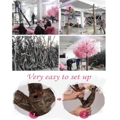 Product: Handmade Light Pink Cherry Tree, Artificial Cherry Blossom Tree, with Blossom Branches, for Indoor and Outdoor Decoration Exhibition Layout Shopping Wedding Party,001,1.8x1.5m/5.9x4.9ft