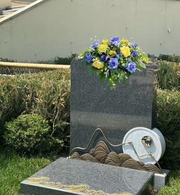 Product: Jucgghk Vivid and Realistic Floral Art 36" Artificial Cemetery Flowers,Realistic Vibrant Flowers, Outdoor Grave Decorations for Headstone