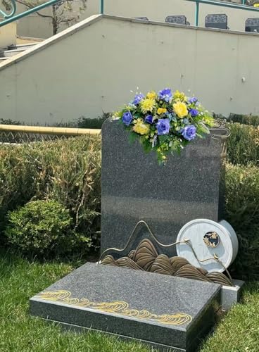 Product: Jucgghk Vivid and Realistic Floral Art 36" Artificial Cemetery Flowers,Realistic Vibrant Flowers, Outdoor Grave Decorations for Headstone