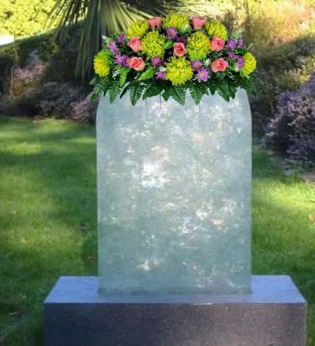 Product: Jucgghk Vivid and Realistic Floral Art Lime Green Mum with Pink Roses and Lavender Daisies Cemetery Saddle, Mothers Day Cemetery Headstone Saddle