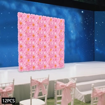 Product: WUSILILU 12Pcs Artificial Silk Flower,Hanging Wall Panel Romantic Floral Backdrop for Party,Wedding Photography Decoration