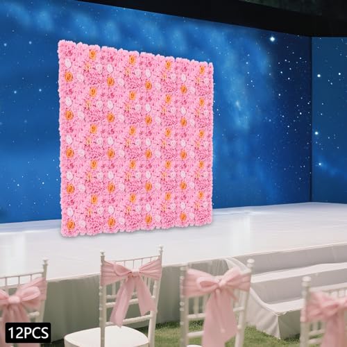 Product: WUSILILU 12Pcs Artificial Silk Flower,Hanging Wall Panel Romantic Floral Backdrop for Party,Wedding Photography Decoration