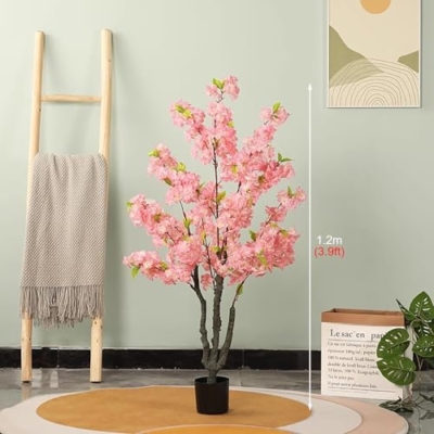 Product: Cherry Blossom Tree 4/5/ 6 ft Cherry Blossom Artifical Tree, Decorative Faux Plant Handmade Fake Tree for Bedroom, Simulation Silk Trees for Home/Room Decor(1.2m/3.9ft)
