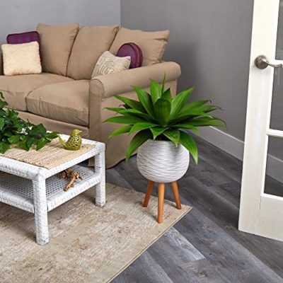 Silky Flower Store Artificial Agave Succulent Plant, White Tri Pod Planter, Mid Century Modern Indoor Decor, 33in. 9 9 Product: Nearly Natural 33in. Agave Succulent Artificial Plant in White Planter with Stand