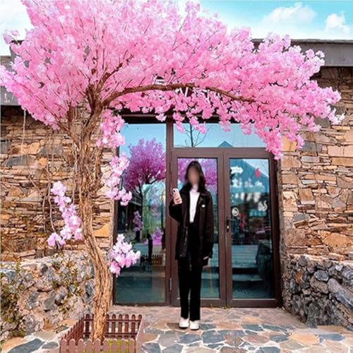 Product: Handmade Light Pink Tree Indoor, Artificial Cherry Blossom Trees, with Blossom Branches, with Natural Wood Trunk and Lifelike Flowers for Home Office Party Wedding Decor,001,1.5 * 1.2m/4.9x3.9ft