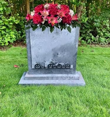 Product: Jucgghk Vivid and Realistic Floral Art Pink Easter Lily and Dahlia Mix Cemetery Saddle, Easter Saddle for Cemetery Headstone