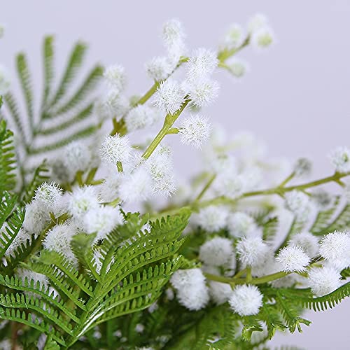 Product: WTYBRMYO Artificial Flowers 6Pcs Artificial Acacia Yellow Mimosa Plush Pudica Spray Cherry Silk Fake Flower for Wedding Home Decoration Red Bean Plant Fake Flowers