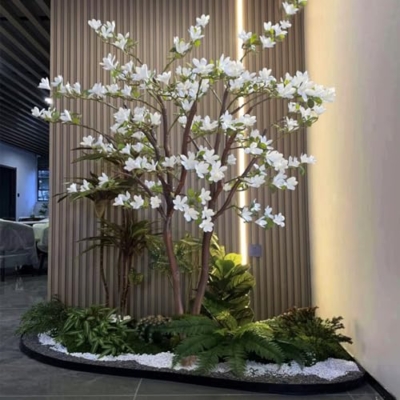 Product: Simulated Peony Tree, Indoor Artificial Tree Decoration Landscaping Large Floor-Standing Flower Art Hotel Shopping Mall Props Ornaments 4M