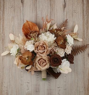 Product: BENCENTRE 14 Inch Walnut Brown Bridal Bouquet,Wedding Bouquet,Bride Bouquets for Wedding Ceremony Anniversary, Boho Wedding,Party and French Rustic Vintage Wedding,Artificial Flowers
