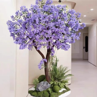 Product: Artificial Trees Large Simulated Lilac Tree Dense Blue Purple Handmade Fake Lilac Tree for Home Office Garden Farmhouse Christmas Holiday Decor(5FT)
