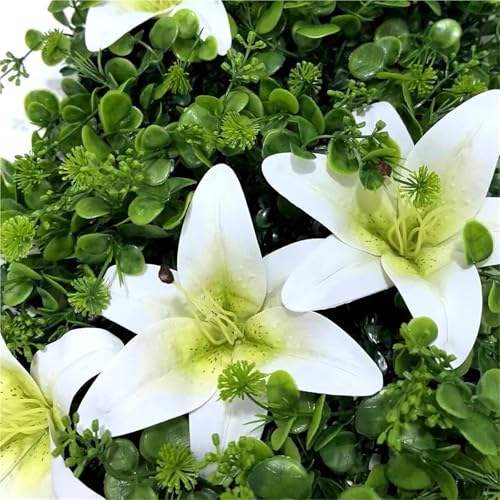 Product: cKqYYdSxiaOCheN 25x50CM Artificial Lily Decor Flower Plant Grass Wall Panels Green Plant Privacy Fence Panels Grass Indoor Family Garden Wedding(2)