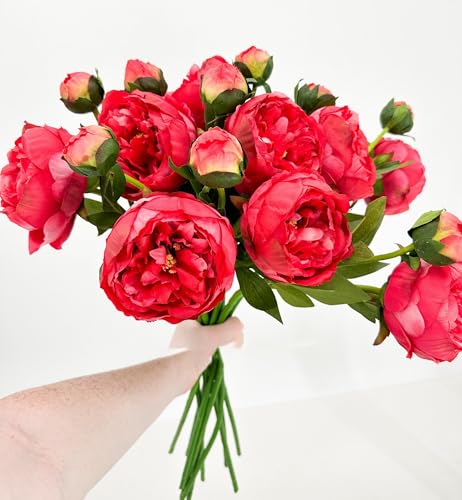 Product: 3PCS 2-Heads Red Peony Flowers,Artificial Beautiful Plants for Wedding Home Table Centerpieces Decoration Floral Arrangement (NO VASE) for Wedding/Home Decoration