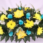 Product: Hshan Elegant Mixture Cemetery Flower Arrangement, Silk Cemetery Headstone Saddle for Cemetery Arrangement, Memorial Flowers Outdoor Memorial Decorations ﻿ Gravesite Flower
