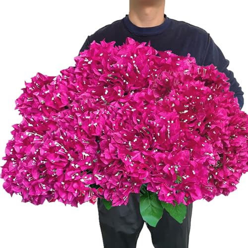 Product: Artificial Bougainvillea Bush Silk Flowers Bouquet for Home Garden Wedding Decor Bougainvillea Flower Shrubs (Violet - Pack of 12)
