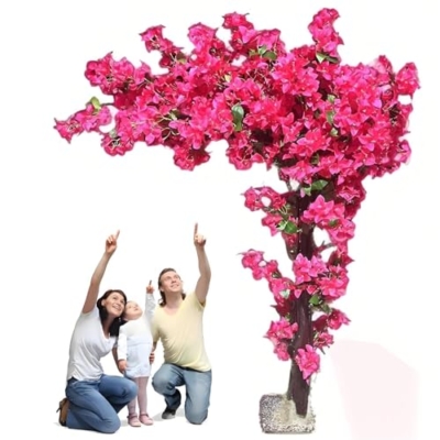 Product: Bougainvillea Tree,Lifelike Bougainvillea Artificial Tree,Bougainvillea Faux Silk Flower Tree,Tall Fake Floor Plant,for Indoor Outdoor Bedroom Living Room Decor,2.*1.5m