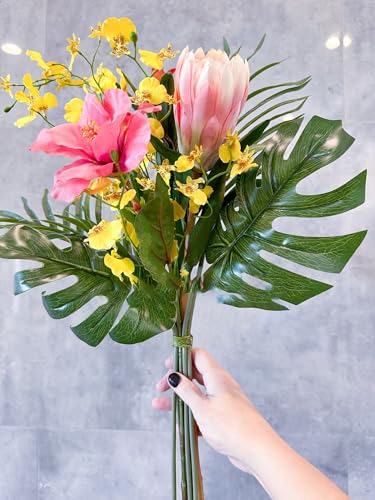 Product: Jucgghk Vivid and Realistic Floral Art 16" Tropical Flower Bouquet,Artificial Wedding Flowers for Home Decoration | Decor Floral, Centerpiece, DIY (NO VASE)