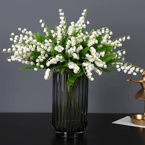 Product: DUYHBAWRS Simulated Lily of The Valley Plastic Flower, Single Bell Orchid, Tactile Wind Chime Flowerdecorative