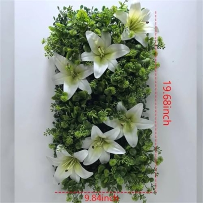 Product: cKqYYdSxiaOCheN 25x50CM Artificial Lily Decor Flower Plant Grass Wall Panels Green Plant Privacy Fence Panels Grass Indoor Family Garden Wedding(2)