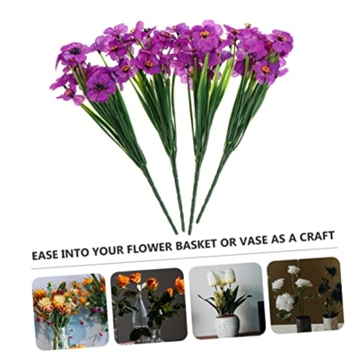 Product: JCYGBMK 1 Set 4pcs Decorative Artificial Flowers Stem Flower Fake African Violets Silk Floral Arrangements Faux Flower Fake Violet Flower Lifelike Flower The, 29.00X15.00X0.60CM, Purple