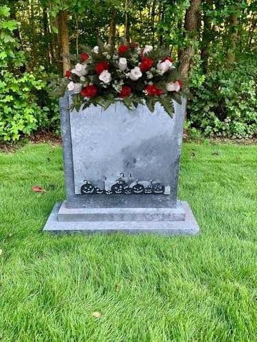 Product: Jucgghk Vivid and Realistic Floral Art Red and White Roses Cemetery Saddle,Winter Cemetery Arrangement,Valentines Day Cemetery Headstone Saddle for Grave