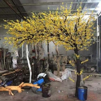 Product: Simulation of Winter Jasmine Tree, Small Yellow Flower Yellow Plant Fake Tree Large Indoor Living Room Floor Floral Art Happiness Tree Decoration 4.5M