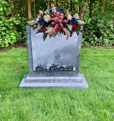 Silky Flower Store Artificial Cemetery Saddle Floral Arrangement, Patriotic Memorial Headstone Flowers, 32in 6 6 Product: Jucgghk Vivid and Realistic Floral Art Beautiful Patriotic, Memorial Cemetery Saddle Arrangement,Cemetery Flowers for Headstone Arrangement