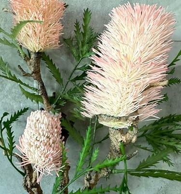 Product: 35" Tall Banksia Flower Branch,Artificial Pink Flower for Centerpieces | DIY Floral | Wedding/Home Decoration | Gifts(NO VASE) Used for Dining Table Center, Wedding Parties, and(Red)
